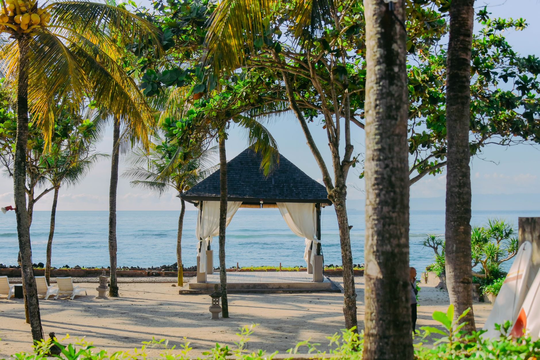 Calm turquoise water and white sand at Nusa Dua, Bali
