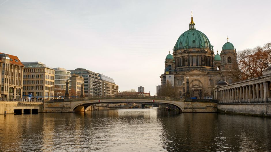 Berlin Cathedral on Museum Island beside the river Spree