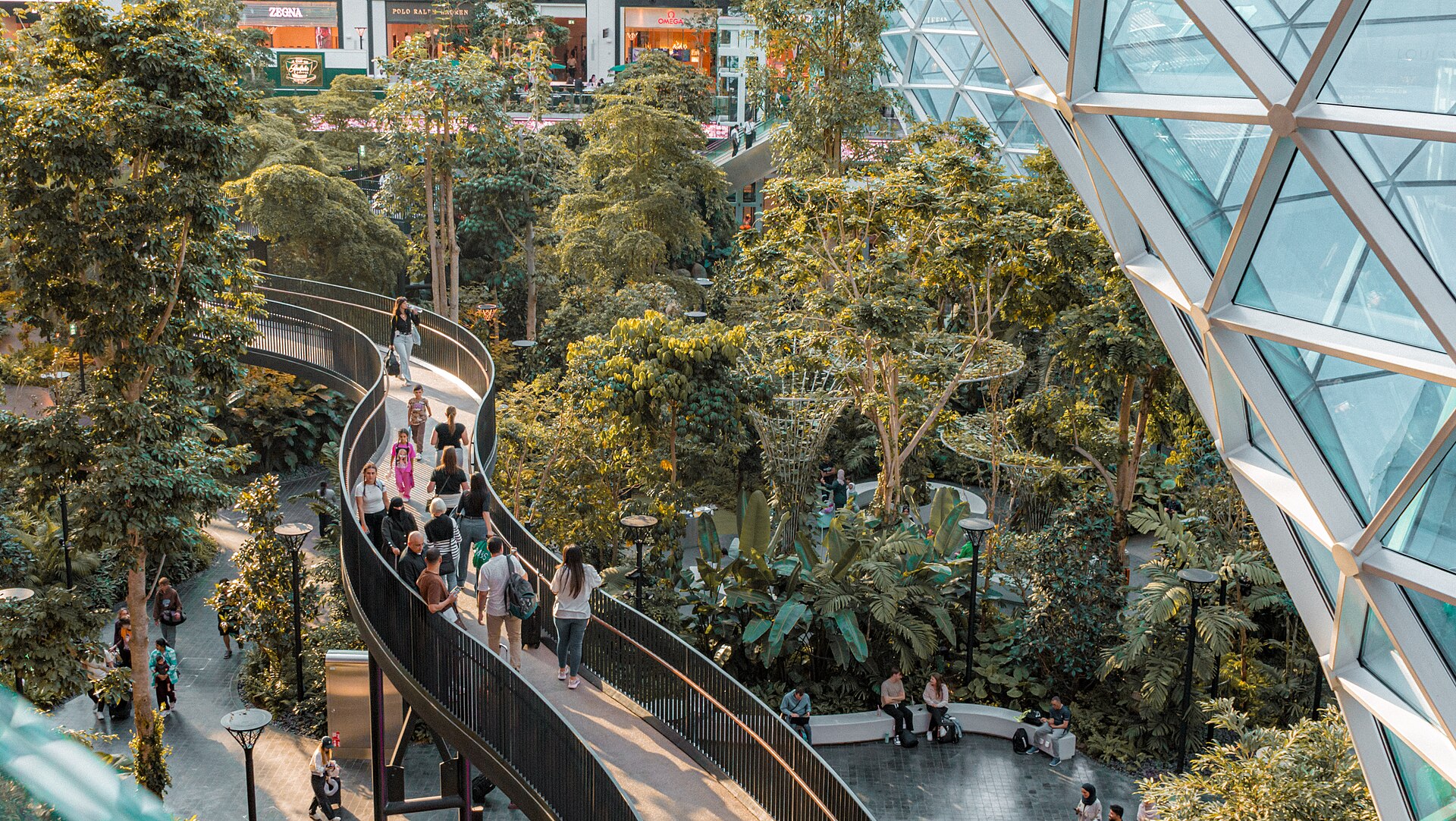 The Orchard indoor tropical garden inside Hamad International Airport, Doha