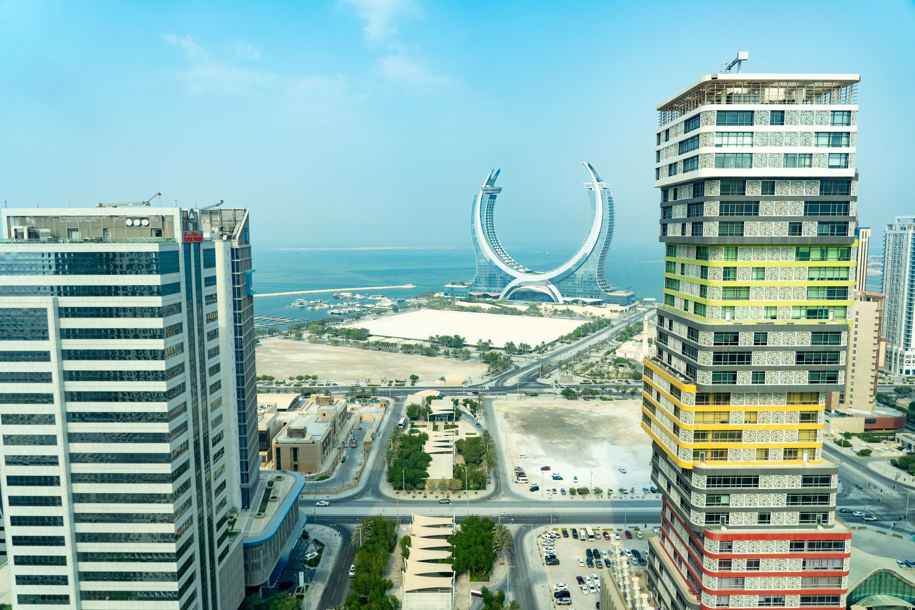 The marina and modern towers of Lusail near Doha, Qatar