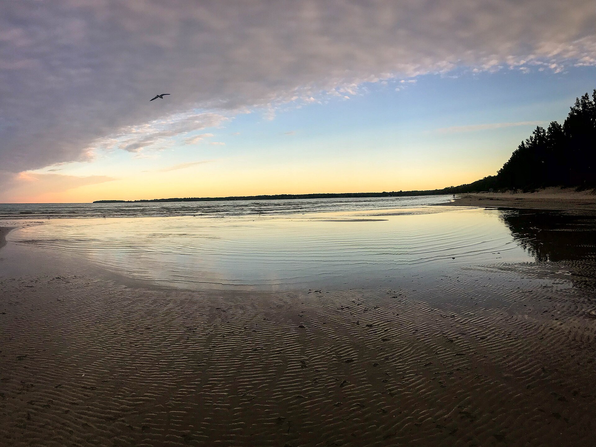 Sunset over the beach at Sandbanks Provincial Park, Prince Edward County, Ontario