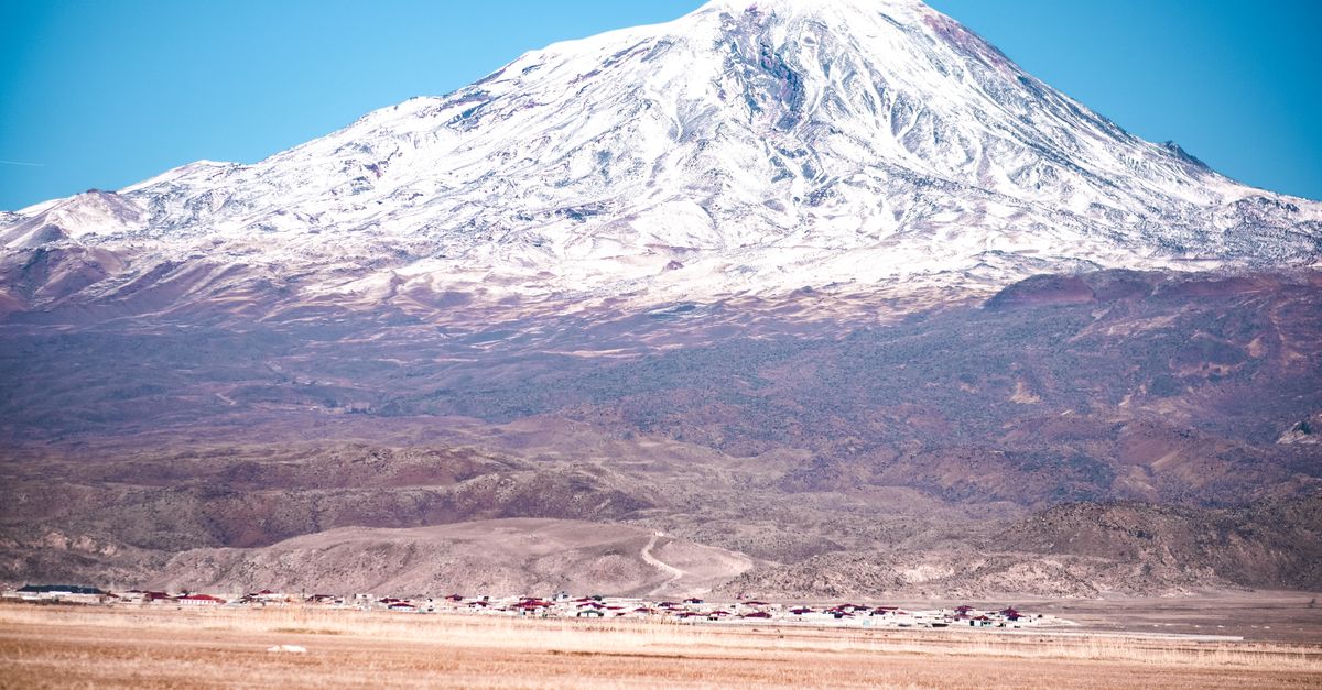 The snow-capped peak of Mount Ararat